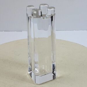 Vintage Murano Style Tower Glass Paperweight Clear 5.5 Inch Tall